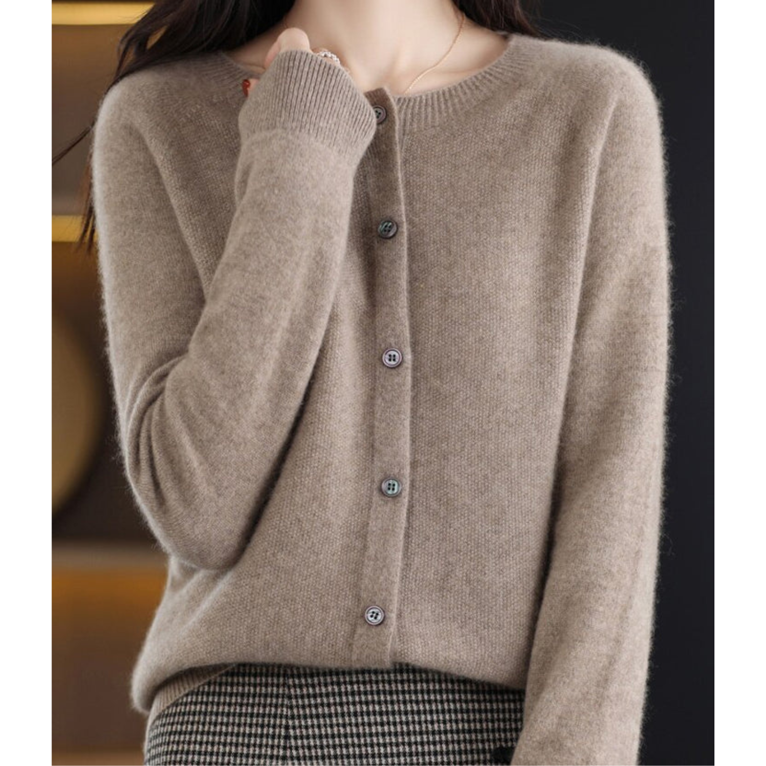 VM Damen Rundhals Cardigan Pullover