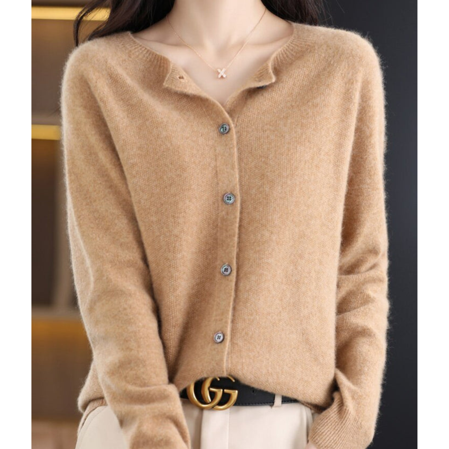 VM Damen Rundhals Cardigan Pullover