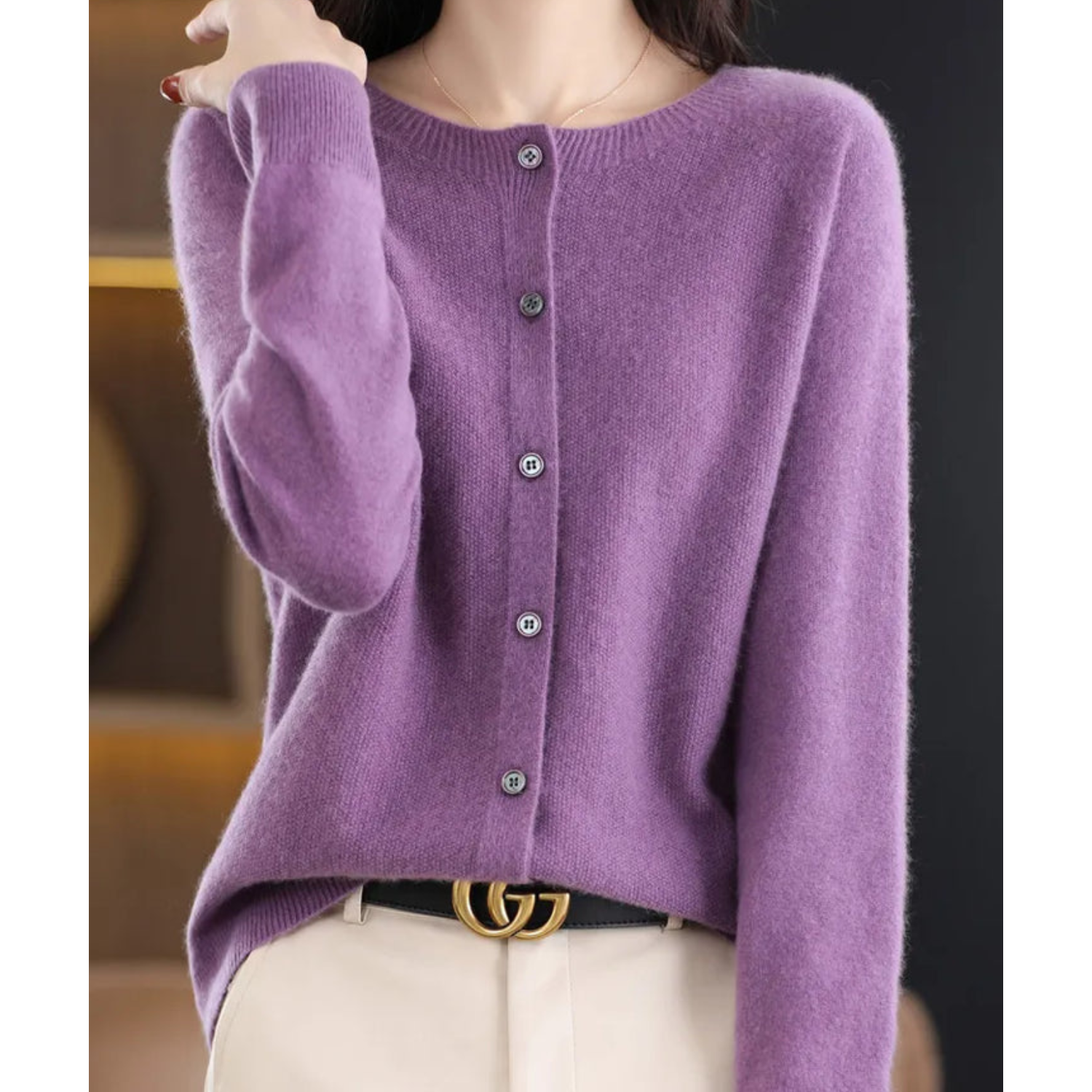 VM Damen Rundhals Cardigan Pullover